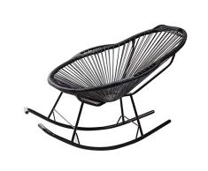 WZB Mecedora en Rattan para niños Adult Nursery | Tumbona reclinable Silla de jardín con reposapiés y reposabrazos | Tumbonas reclinables para Piscina de Patio, Negro
