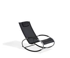 Beliani Silla de jardín Mecedora Color Negro Campo