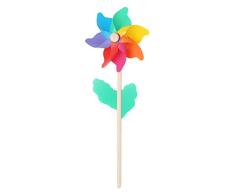 guangzhou Windmill Kid Toys Palo de Madera Jardín de césped Adornos de jardín Colorido Spinner al Aire Libre Molino de Viento Decorativo