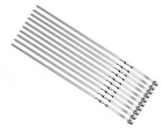 GMMH Pinchos para Parrilla de Acero Inoxidable, 10 Unidades,50 cm, Pinchos para Carne, brochetas, Kebab, Barbacoa, Grill, para Utensilios de Barbacoa Mangal