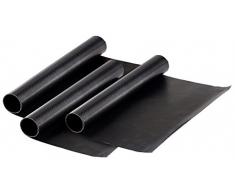 Rosenstein & Söhne – Lámina para barbacoa: estera de barbacoa duradera y antiadherente, de fibra de vidrio, 3 unidades (lámina para parrilla de gas)