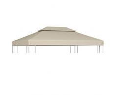 vidaXL Toldo de Cenador de Repuesto Tela Impermeable Beige 3x4 m Techo Pérgola