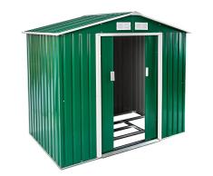 TecTake Cobertizo caseta de jardín metálica de Metal Invernadero almacén | + fundación Modelos (Tipo 1 | Verde | no. 402182)