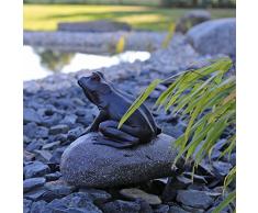 Gárgola Figura de rana en piedra para jardín estanque Brunnen Platillos Figura de agua parte Estanque