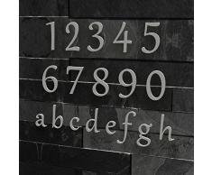 Número de casa no 9 - Fuente: De estilo clásico - Altura: 20 - 30 cm - varios coloures a elegir, Edelstahl (gebürstet), 20 cm