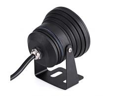 Luz de Punto subacuática LED-10W 12V LED Luz de Punto subacuática Impermeable RGB Color cambiante Proyector LED for Acuario Marino Marino (Color : Black)