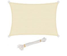 WOLTU Toldo Vela de Sombra Rectangular Prevención Rayos UV Solar protección Piel Resistente y Transpirable para Jardín,Patio, Exteriores Crema 3x4m, GZS1188cm04