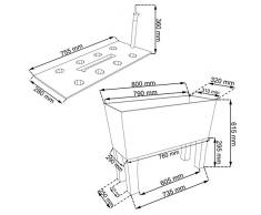 Mocca Premium calidad 80 cm Rato caso alto macetero de mimbre de estilo