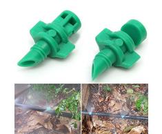 Sistema de riego con boquilla aspersor nebulizador rociador para césped, Micro jardín 180 grados - Aspersor de agua 50 piezas
