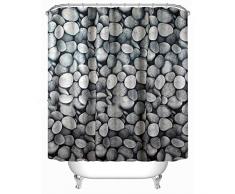 Cortina de ducha impermeable, 3D cortina de piedra de adoquín Cortina de ducha de poliéster cortina de cortina de cortina de cortina de cortina de cortina (180 * 180cm) , Cortina de Ducha Mouldproof del baño