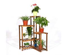 unho Estantería para Macetas Soporte de Madera para Flores con 6 Niveles Estantería Decorativa de Plantas para Esquina Exterior Interior Jardín Balcón 60×60×100cm