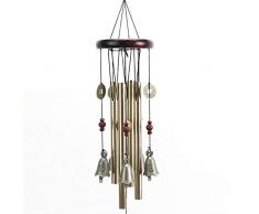 Campanas de viento - Campanas de Carillón de Bronce del metal Carrillón de exterior de interior con 4 tubos 5 campanas