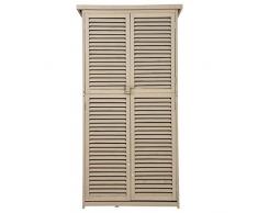 Outsunny Cobertizo Madera Caseta de Exterior Armario para Herramientas de Jardinería Persiana Delantera Compartimientos de Diferentes Tamaños 87x46.5x160cm Madera Maciza