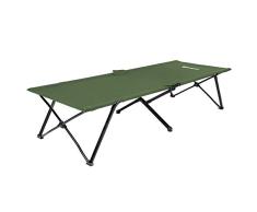 SONGMICS Cama Plegable Camping, Cama Camping, 206 x 75 x 45 cm, 110 kg Capacidad de Carga, Viaje Exterior, Verde Militar GCB25J
