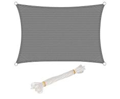 WOLTU Toldo Vela de Sombra Rectangular Prevención Rayos UV Solar protección Piel Resistente y Transpirable para Jardín,Patio, ExterioresGris 3x5m, GZS1188gr06