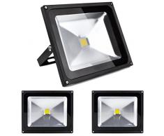 3 PCS Foco Proyector 50W, blanco cálido - Foco de exterior LED. Proyector de Alta potencia (50W) y gran resistencia (IP65)