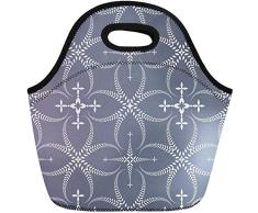Bolsa De Almuerzo,Religión Corona De Laurel Vista De Encaje Cruz Ceremonial Funeral Remolino Bolsas De Refrigeración Reutilizables Bolso De Picnic Térmico Aislado Para Viajes, Escuela, Aire Libre