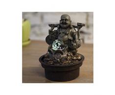 Zen Light Buda Voyageur Fuente, Resina, Bronce, 17Â x 17Â x 22Â cm