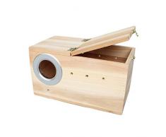ART-YJ Nidos para pájaros Pajarera, Madera Maciza Loro Cabaña De Raza Nidal De Pájaros Multifuncion Hecho A Mano Bird Hotel (Color : 20×13×13cm)