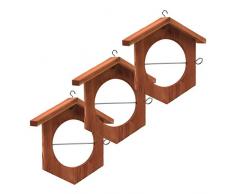 Gardigo - Comedero para Pájaros/Aves de Madera; Soporte de Alimentación Manzana; Lote de 3