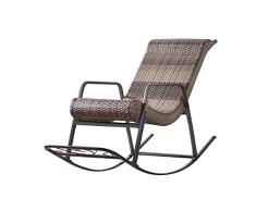 ENOLLA Tumbona Mecedora ratán Tumbona con Respaldo Ajustable sillón Respaldo Curvo sillón de relajación para jardín Exterior o Interior Silla de jardín