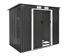 TecTake Cobertizo caseta de jardín metálica de Metal Invernadero almacén | + fundación Modelos (Tipo 4 | Gris | no. 402569)