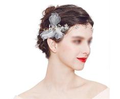 Cremación Memorial Corona nupcial de las mujeres Diadema nupcial dorada de las mujeres Corona Cristal Rhinestone Le Flor Tocado Fiesta de bodas Vacaciones Fotografía Decoración Tocado Novia o novia Co