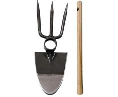 Riegolux 998042 Azada Redonda con Mango, 3 Picos, 270 g