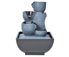 Fuente de Agua Interior Fuentes Decorativas de Agua Cascadas de Agua Decorativas Fuentes de Jardín con Luces LED Fuente Feng Shui para Hogar, Oficina, Dormitorio, Sala de Estar(220V)