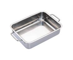Kitchen Craft Master Class - Fuente de horno rectangular (acero inoxidable), color plateado