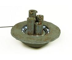 Fuente de Interior con Luz Decorativa" 4 Cilindros con Leds" Esculturas Resina.