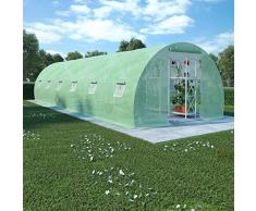 UnfadeMemory Invernaderos de Jardín,Invernadero Caseta para Cultivo Frutas,Verduras y Plantas,Cimientos de Acero,Ventanas de Ventilación 38x38cm,Puerta 100x185cm (Verde, 27m²,900x300x200cm)