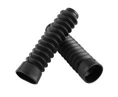 1 par Gaiters de goma de la cubierta de la bifurcación, 205 x 42 mm motocicleta horquilla delantera polainas Gators Botas Amortiguador de choque cubierta de polvo(Negro)