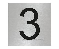 OFFORM l Numéro de puerta l acero inoxidable l "3" l 85x85 mm l Nr.48303