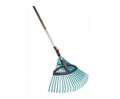 GARDENA Combisystem 3099-30 - Escoba de plástico graduable, escoba para hojas con elásticas púas de plástico ajustables, ancho de trabajo 35 a 52 cm, trabajo sin tambaleos