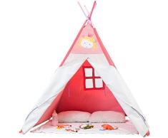 Labebe Tienda Campaña Infantil, Rosado Tienda Campaña para Niños de 2 a 5 Años,Tienda Tipi Niño/Carpa Plegable/Tienda Juguete Niño/Tienda Infantil/Tienda Madera/Tienda Campaña 2 Personas/Tienda Niña
