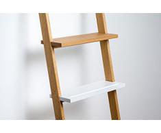 Estante para ropa Escalera. amplía la función como Galán, Noche Mesa, Roble haya, roble, 45cm x 15cm x 2cm