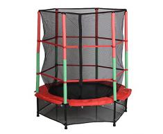 WZHESS Los niños Trampolines, Trampolines de Ocio recreativas con recinto de la Seguridad Neto, Muelle de la Almohadilla, la Cremallera, Marco de Acero Resistente, Mini trampolín Interior/Exterior