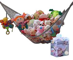 MiniOwls Hamaca de Juguete – Red Colgante para Almacenamiento de Animales de Peluche o organización de Sala de Juegos. Decoración de Pared Esquina Juguete Almacenamiento para habitación de los niños