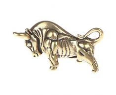 WWZYX Estatua Escultura Decoración Figura Jardín Patio AdornMini Estatua de Toro de Wall Street Bull de latón Retro portátil
