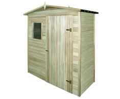 Vislone Caseta Jardín con Ventana Caseta de Almacenaje Exterior de Madera de Pino Resistente Putrefacción 200x100x210cm
