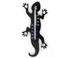 HAB & GUT -TG001-NEGRO- Termómetro de Ventana SALAMANQUESA de Metal, 14 cm con 4 ventosas potentes para fijarlo al Interior y al Exterior