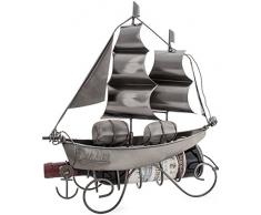 BRUBAKER botellero con forma de "barco de vela" Metal Escultura regalo con tarjeta de felicitación-