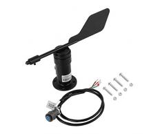 Mumusuki Medidor de Velocidad del Viento del anemómetro de aleación de Aluminio con Salida de señal de Pulso para Invernadero, estación meteorológica, Muelle, Granja