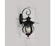 LOSA Americano Retro Exterior Lámpara De Pared Impermeable Creativa Hierro Arte Sunshine Sala Exterior Balcón Pasillo Exterior Pared Patio Rocío Lámpara De Mesa 21Cm * 20Cm * 40Cm (Mm)