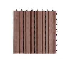 Suelo Entablado, Exterior Respetuoso con el Medio Ambiente Bricolaje Empalme Easy Fit Azulejos Jardín Balcón Patio Anticorrosión Terraza Tabla Impermeable 30x30cm Accesorios