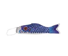 Gazechimp 40cm Bandera de Canal a Veleta Japonés de Carpa Koi Peces Vela Decoración Festival de Viento - Azul