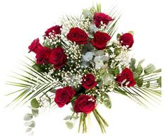 RAMO DE 12 ROSAS rojas NATURALES - ENTREGA EN 24 HORAS -Flores Frescas