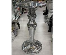 Touch of Vogue TOV® Gold - Mesa auxiliar con efecto espejo y soporte para plantas