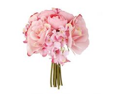 Desconocido Ramo de Flor Rosa Hortensia Artificial para Novia Boda Nupcial -Rosado